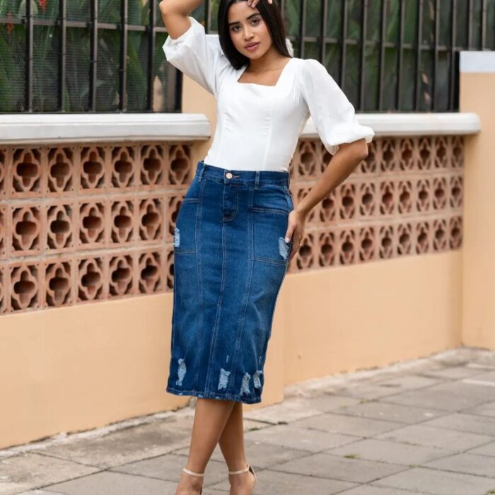 Falda Denim Destroyer