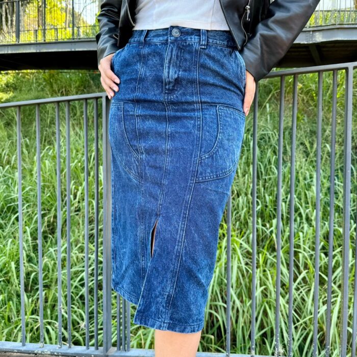 Falda Denim Contour con Abertura