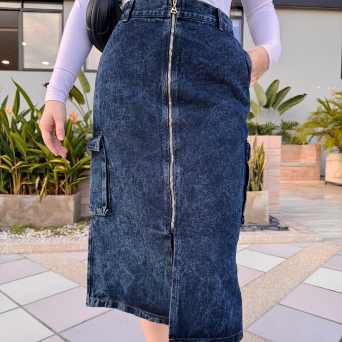 Falda Nova Denim Cargo